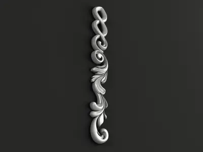3D Carved decor vertical model 3D model