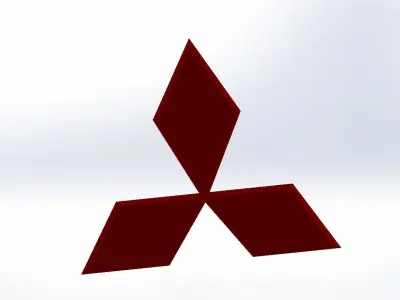 mitsubishi logo 3D print model