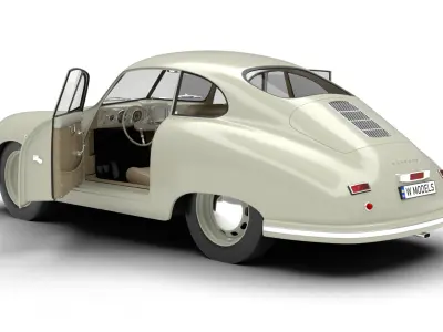 Porsche 356 1300 1952 3d model HQ 3D model