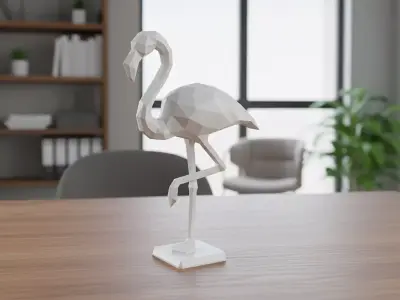 Low-Poly Flamingo 3D Printable 3D print model