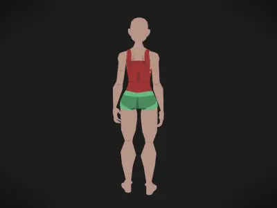 Colorly - Beach Guy 2 - Game Ready - Rigged - Customizable Low-poly 3D model