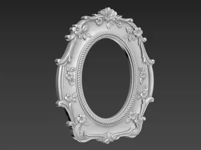 Decorative Mirror and Picture Frame Carving 3D BasRelief Model 3D model