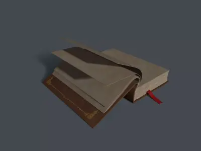 open book Low-poly 3D model