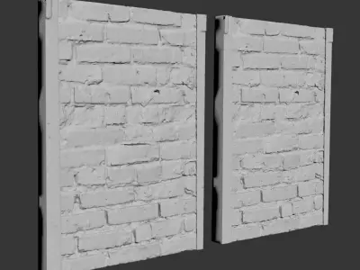 Brick column Scan texture 3D model
