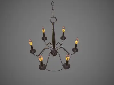 Chandelier Brown Free low-poly 3D model