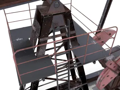 Oil Pumpjack  Weathered 2 Low-poly 3D model