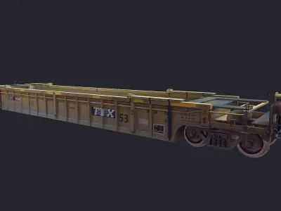 Flat Car Low-poly 3D model