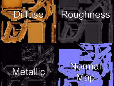 Ornate Golden Frame model pack Low-poly 3D model