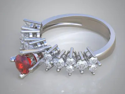 Diamond ring 0446 3D printable model  Free 3D print model