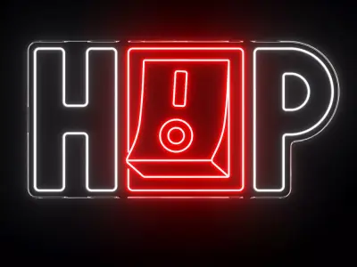 Hip Hop Neon Sign 3D model