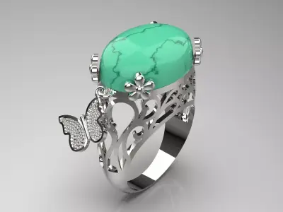 gemstone gold ring gr0074 3D print model