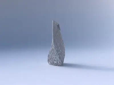 Vase twist puffy tipped triangle with twisted lattice tiles 3D print model