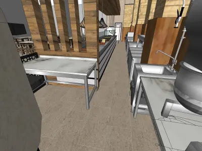 Old Building Open Buffet 3D model