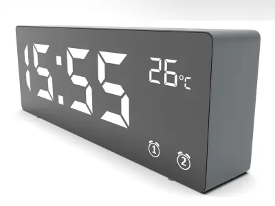 CLOCK GRAY WHITE Low-poly 3D model