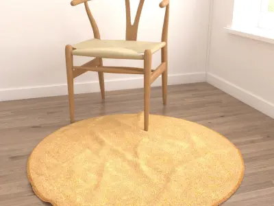 Round Rug Set 206 3D model