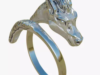 Silver Horse Ring 3D model