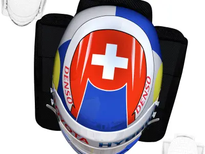 Buemi WEC helmet 2018 Low-poly 3D model