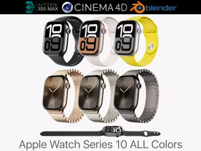 Apple Watch Series 10 Aluminum and Titanium All colors 3D model