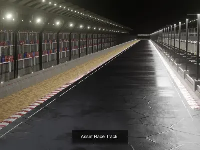 Full Asset Race Track 3D Model Pack