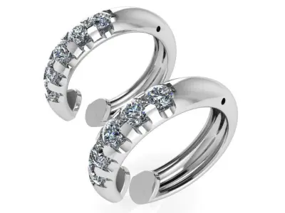 Hoop Diamond Earring 2807 3D print model