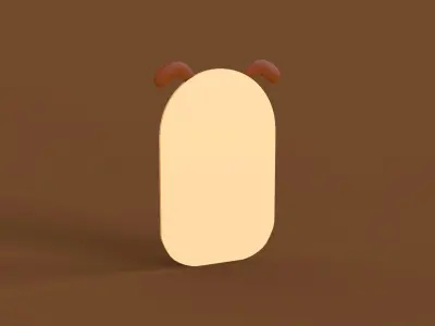 Cartoon Dog Frame Low-poly 3D model