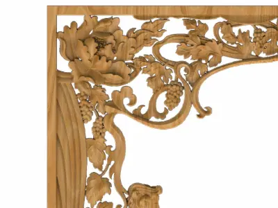 Carved picture frame STL 3D model 25