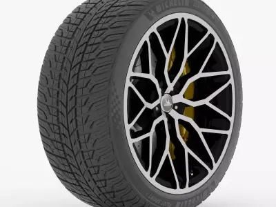 Michelin Pilot Sport Wheel and Tire 3D model