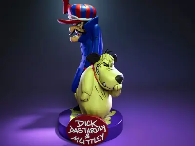 Dick Dastardly And Muttley - The Wacky Races 3D print model