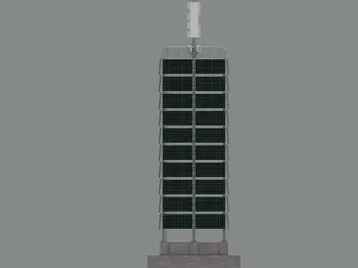 Vertical Solar Panel Tower Type-1 3D model