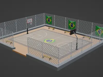 Basketball Stadium - Brazil Low-poly 3D model