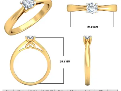 elegant luxury ring 3D print model 2