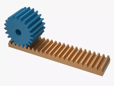 Rack and Pinion Gears 3D print model