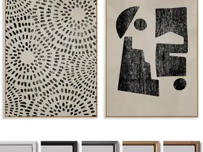 Abstract Painting Frame set 3D model 284