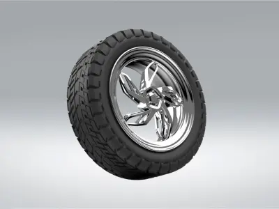 Rim and Tire 3D model from CGTrader