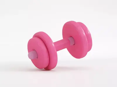 Rubber dumbbells with perforated handle Low-poly 3D model