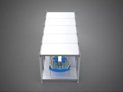 FRAME ARRAY ROW SHELF RACK TRAY ROTARY HYDROPONIC LED PLANT FARM 3D model