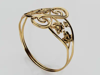 Golden Vine Ring 3D print model