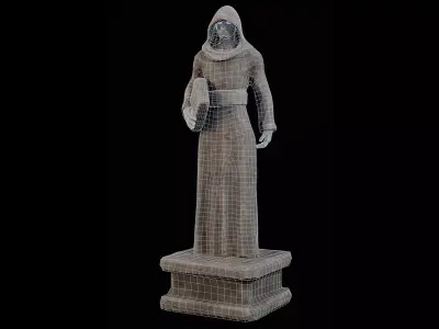 Robed Statue Low-poly 3D model