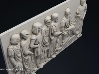 Bas Relief df2 Low-poly 3D model