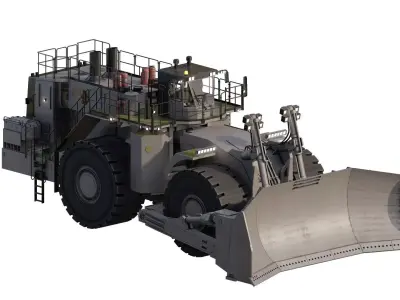 Wheel mining buldozer 3D model