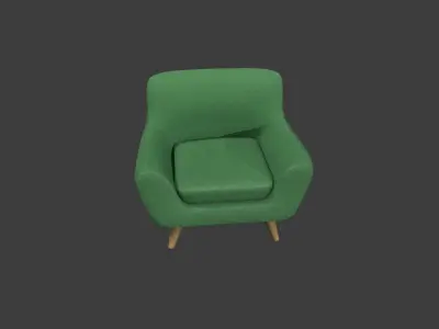 Green Armchair Low-poly 3D model