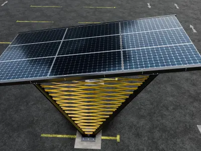 V TYPE MODERN SOLAR CARPORT TYPE-9 3D model