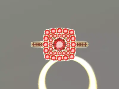 Exquisite Red Gemstone Engagement Ring Design jr00344 3D print model