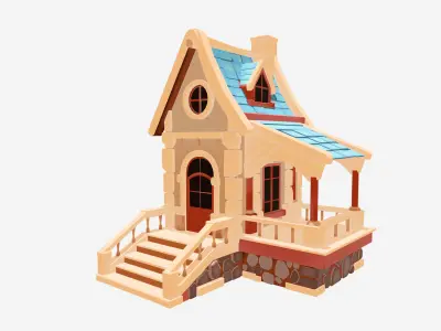Stylized Game-Ready Houses Pack 16 Cartoon Buildings  Low-poly 3D model