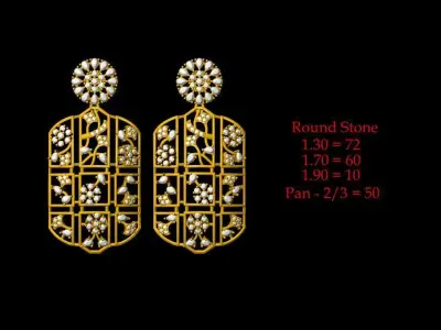 Fancy Earring - 010 3D print model