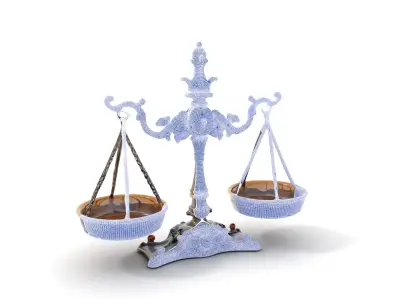 Antique Brass Balance Scale Model Pack Low-poly 3D model