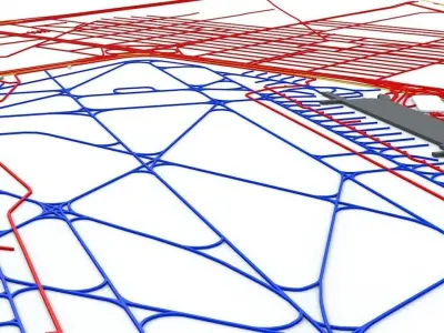 Mexico City Benito Juarez MEX Airport Roads Buildings Pub Trans 3D model