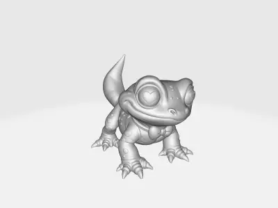 Cute Valentine Lizard Figurine Heart Eyes Reptile Romantic  3D print model