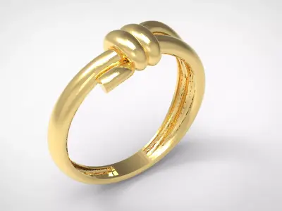 Two Piece Modern Gold Ring with Diamond Channel  3D print model
