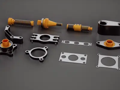 Hard Surface Robot Kitbash 3D model